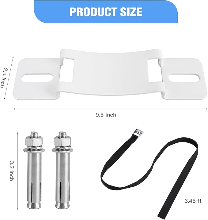 Cylinder Wall Mounted Bracket，Gas Cylinder Holder Wall-Mounted Bracket Propane Tank Bracket with Screws and Safety Belt (white3)