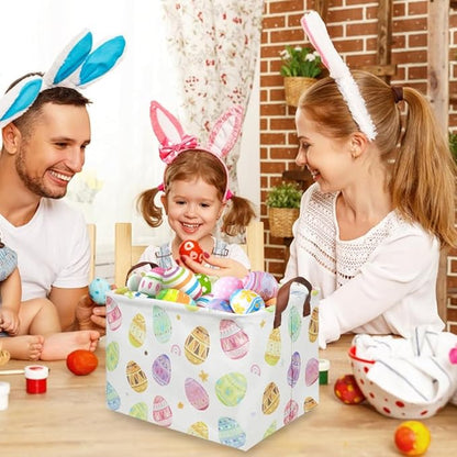 FXOLCSHE Rectangular Easter basket,Laundry Hamper,Kids Toy Storage Basket for baby Bedroom,Kids Storage Bin,Toy Gift Organizerm,Home Decor(Love egg)