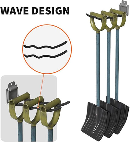 TORACK Garage Hooks Tool Organizer, 4 Pack Heavy Duty Steel 12" Wave Hooks, Wall Mount Garage Storage Utility Hook for Car Tires, Ladder, Chairs, Power Tools, Garden Tools