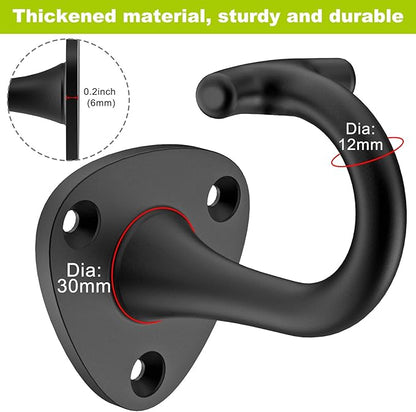 BeneLabel Dog Leash Hooks for Wall Black Dogs Leash Wall Mount Dog Hook for Leashs for Secure and Escape-Proof Hook for Lead Management