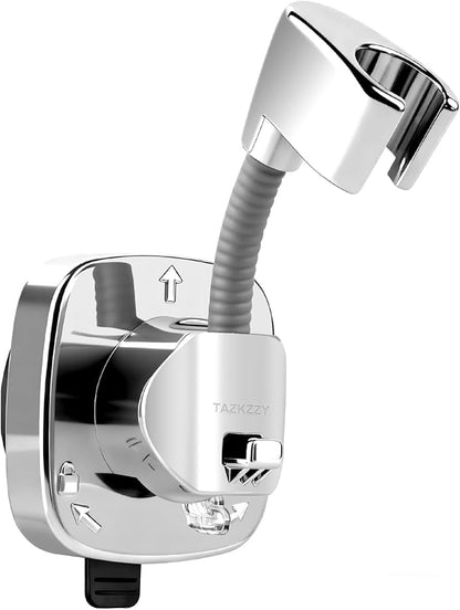 Handheld Shower Head Holder Suction, 360° Adjustable Shower Head Holder Wall Mounted, Rustproof Showerhead Hose Holders Hanger Bracket for Bathroom, No Drill Tool-Free Installation in Seconds