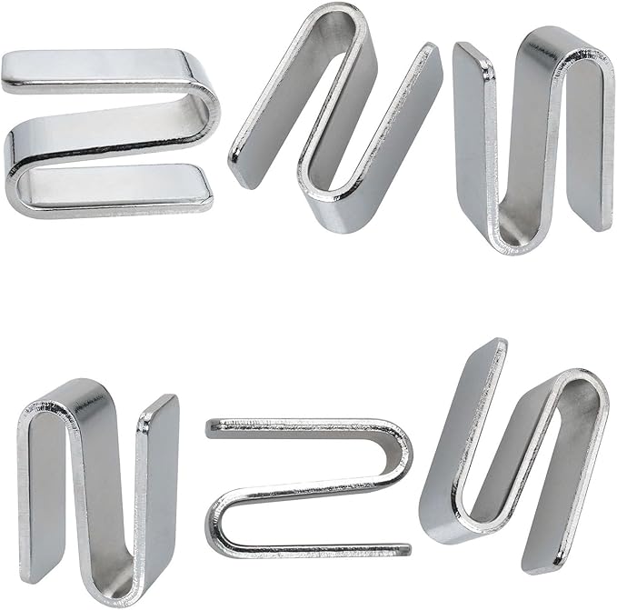 6PCS Wire Shelf S-Hooks W15xH34mm Chrome Plated for Shelf Racks Shelves Cookware Racks Tool Racks Warehouses Shopping Malls Garden Places