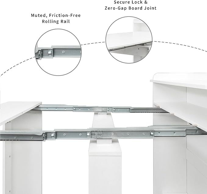 Transformer Table, Folding Console to Large Dining Table, Expandable Dining Table for 2-9 People, Space Saving Extendable Dining Room Furniture, White