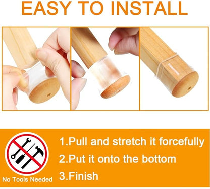 32 Pcs Chair Leg Floor Protectors for Hardwood Floors Silicone Covers to Protect Wood Tile Floors Scratches Felt Pads Furniture Leg Caps No Noise (Fit:0.5"-0.89")