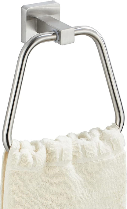 Brushed Nickel Towel Ring for Bathroom 2 Pack, Kitchen Bath Towel Holder Hangers Wall Mount Heavy Duty Stainless Steel
