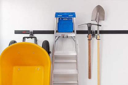 Rubbermaid FastTrack 2-Handle Hook (S Hook) Mounted Garage Storage and Space Saving Organization System Metallic Powder-Coated Steeel for Rakes/Brooms/Toys/Ladders