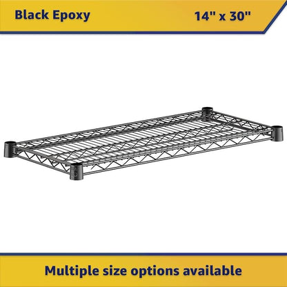 2-Pack Black 14" x 30" Additional Wire Shelf for Shelving Units, Replacement Shelves for Wire Rack