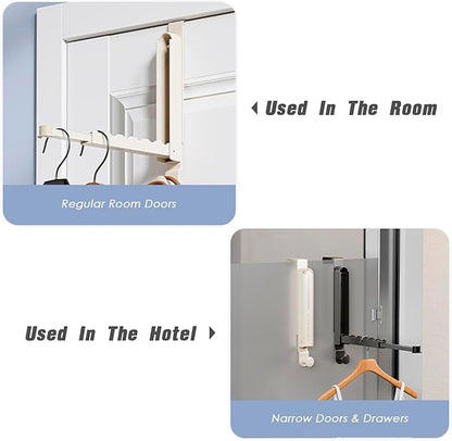 Over The Door Drying Rack for Clothes - 2 Brackets for Different Door Thickness - All Metal Fold Away Clothes Rails (Space Grey)