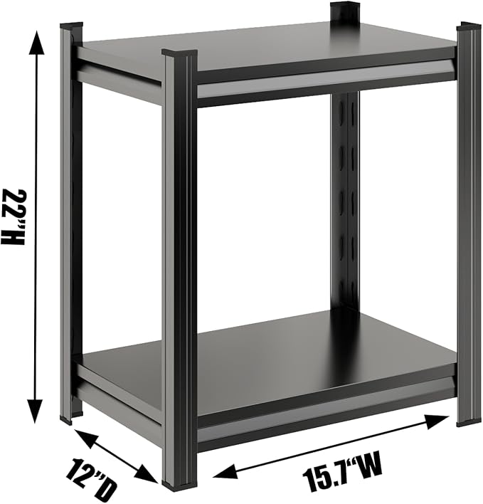 2 Tier Storage Shelves,Metal Shelving Units,Waterproof Bathroom Storage Racks,Double-Layer Adjustable Multi-Purpose Shelves,Suitable for Bathrooms,Kitchen,Garages,Warehouses,and Basements