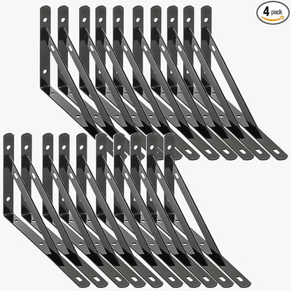 10 Inch Shelf Brackets, Set of 20, Steel (Black, 10 inch 20 Pack)