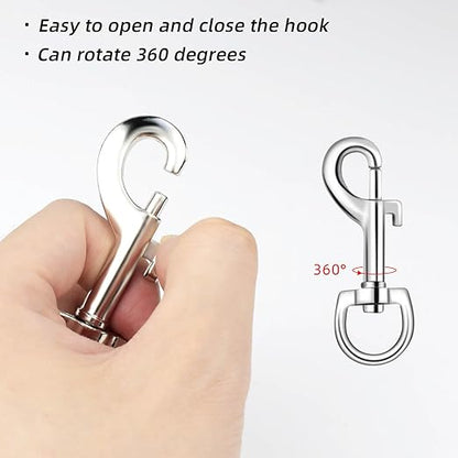 6 Pack Swivel Eye Bolt Snap Hooks for Pet Leash, Scuba Diving, Heavy Duty Clips, Dog Leash, Flag Clips - Single Ended