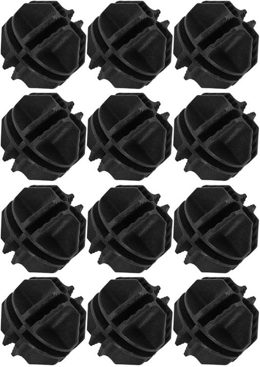 BETOOKY 12pcs Plastic Cage Connectors Wire Cube Storage Buckles for Modular Shelving Closet Organizer DIY Furniture Accessories Black Sphere Clips for Pet Cages and Shoe Racks