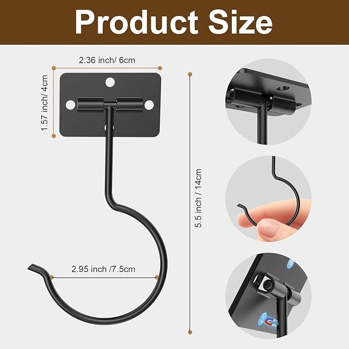 2 Packs Under Cabinet Banana Hooks, Foldable Magnetic Banana Holder with Strong Self-Adhesive & Screws for Extra Stability, Metal Banana Stand for Kitchen Counter – Black