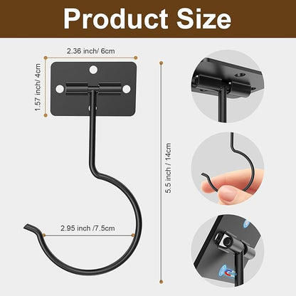 2 Packs Under Cabinet Banana Hooks, Foldable Magnetic Banana Holder with Strong Self-Adhesive & Screws for Extra Stability, Metal Banana Stand for Kitchen Counter – Black
