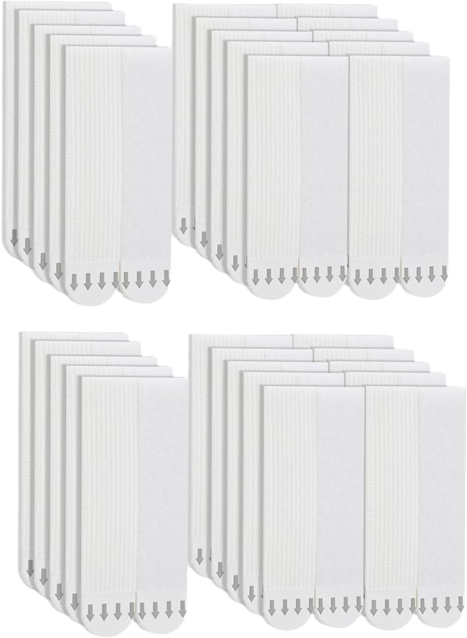 Medium Picture Hanging Strips Heavy Duty, 40-Pairs(80 Strips) Sticky Picture Hangers for Walls No Damage Wall Picture Hangers Without Nails Refill Adhesive Poster Strips