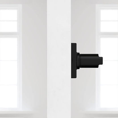 Kwikset Casey Dummy Door Handle 2 Pack, Single Sided Lever for Closets, French Double Doors, and Pantry, Matte Black Non-Turning Reversible Interior Push/Pull Lever, with Microban Protection