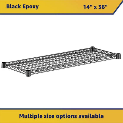 2-Pack Black 14" x 36" Additional Wire Shelf for Shelving Units, Replacement Shelves for Wire Rack