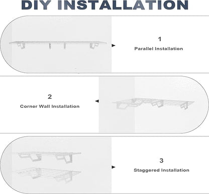 The Atlas 2-Pack 2x3 ft Garage Wall Shelves, 400lbs Heavy Duty Garage Shelving Wall Mounted, 24"x36" Metal Floating Shelf Storage Rack, White