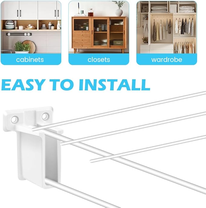 12 Pack Plastic Wire Shelf End Bracket, Wall Mount Closet Shelves Brackets with Screws and Fasteners for Corner Support and Shelving Organization