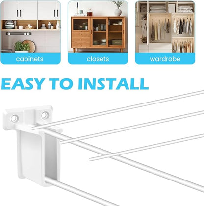 12 Pack Plastic Wire Shelf End Bracket, Wall Mount Closet Shelves Brackets with Screws and Fasteners for Corner Support and Shelving Organization