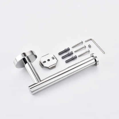 TASTOS Polished Chrome Toilet Paper Holder SUS304 Stainless Steel, Modern Round Tissue Roll Holders Wall Mount, Toilet Paper Roll Dispenser Bathroom 5 inch TP Holder for Kitchen Washroom
