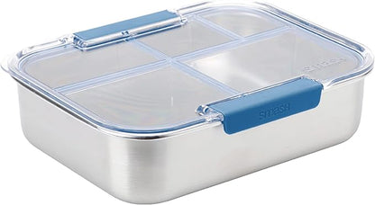 Smash Stainless Steel Bento Lunch Box, 5 Compartments, Blue, 47.3 fl oz