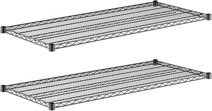 2-Pack Black 24" x 54" Additional Wire Shelf for Shelving Units, Replacement Shelves for Wire Rack