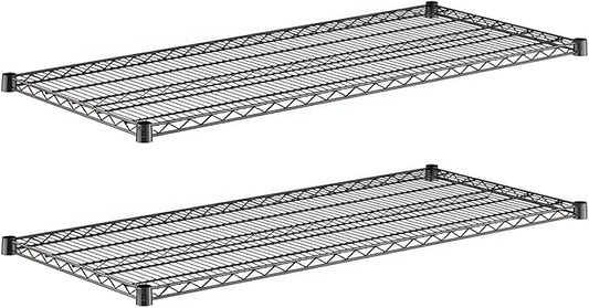2-Pack Black 24" x 54" Additional Wire Shelf for Shelving Units, Replacement Shelves for Wire Rack