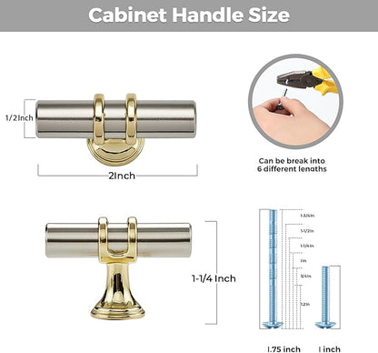 30 Pack Brushed Nickel Cabinet Knobs - Gold Kitchen Cabinet Knobs Cabinet Pulls for Kitchen Cabinet Drawer Stainless Steel Dresser Knobs for Cabinet Hardware 2in Length Single Hole