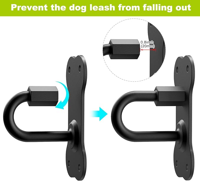 BeneLabel Wall Mounted Dog Leash Holder for Wall Pet Leash Wall Hook Carbon Steel Dog Leash Hangers for Secure Pet Leash for Indoor and Outdoor Use