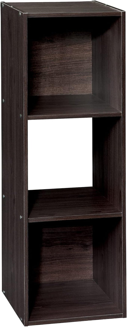 ClosetMaid Cubeicals 3 Cube Storage Shelf Organizer Bookshelf, Stackable, Vertical or Horizontal, Easy Assembly, Wood, Espresso Finish
