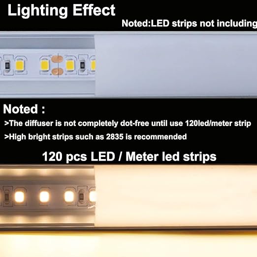 hunhun 20-Pack 3.3ft/1Meter V Shape LED Aluminum Channel System with Milky Cover, End Caps and Mounting Clips, Aluminum Profile for LED Strip Light Installations, Very Easy Installation
