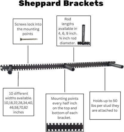 Floating Shelf Brackets - Sheppard Brackets - Easy Install - Heavy Duty (16 inch)