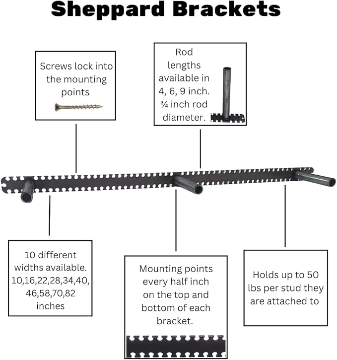 Floating Shelf Brackets - Sheppard Brackets - Easy Install - Heavy Duty (10 Inch)