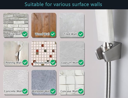 Dual Slot Handheld Shower Head Holder, Secure Screw-in Wall Mount Bracket, 304 Stainless Steel Shower Wand Holder(1Pcs)