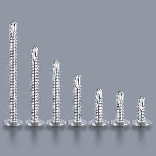 Wensilon（300pcs）#8×5/8”for Sheet Metal Self-Tapping Screws 410 Stainless Steel Truss Head High-Strength Quick Tapping Screws