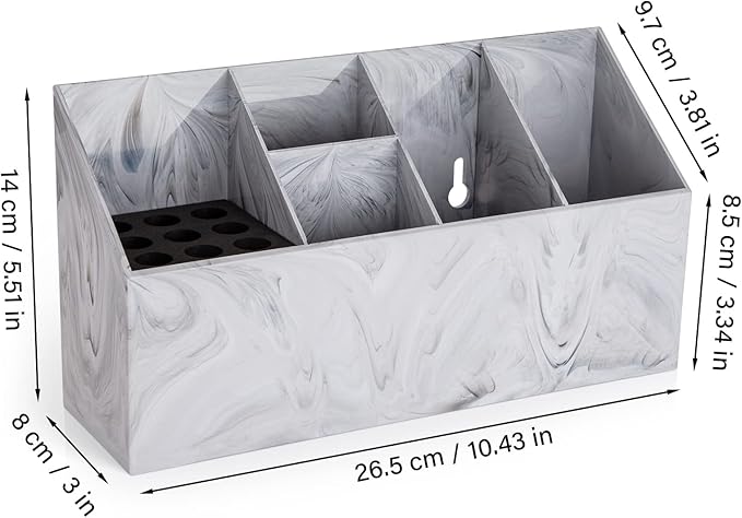 Noverlife Salon Shear Holder, Large Marble Pattern Hair Stylist Shears Rack Neat Desk Organizer, Professional Barber Scissor Holder Pet Grooming Storage Box Container Case for Clippers Combs Clips