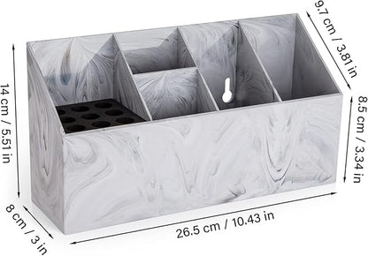 Noverlife Salon Shear Holder, Large Marble Pattern Hair Stylist Shears Rack Neat Desk Organizer, Professional Barber Scissor Holder Pet Grooming Storage Box Container Case for Clippers Combs Clips