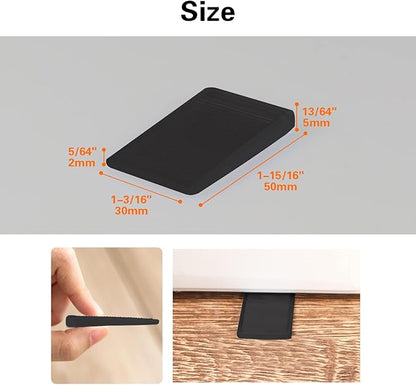 8 Pcs Black Wedges, Shims for Leveling Furniture, Plastic Hard Plastic Wedge Shim, Table Leveler Wedge, Rubber Type Texture Levelers, Perfect for Home, Uneven Door, Floor, Toilet (Mini Thin)