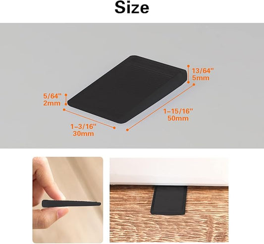 8 Pcs Black Wedges, Shims for Leveling Furniture, Plastic Hard Plastic Wedge Shim, Table Leveler Wedge, Rubber Type Texture Levelers, Perfect for Home, Uneven Door, Floor, Toilet (Mini Thin)