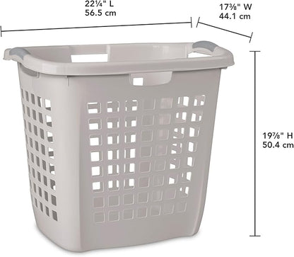 Sterilite 4-Pack 2.1 Bushel Ultra Easy Carry Hamper, Laundry Basket Organizer, Gray Pumice - Large Plastic Clothes Bin for Home, Dorm, Bathroom, and Bedroom Organization