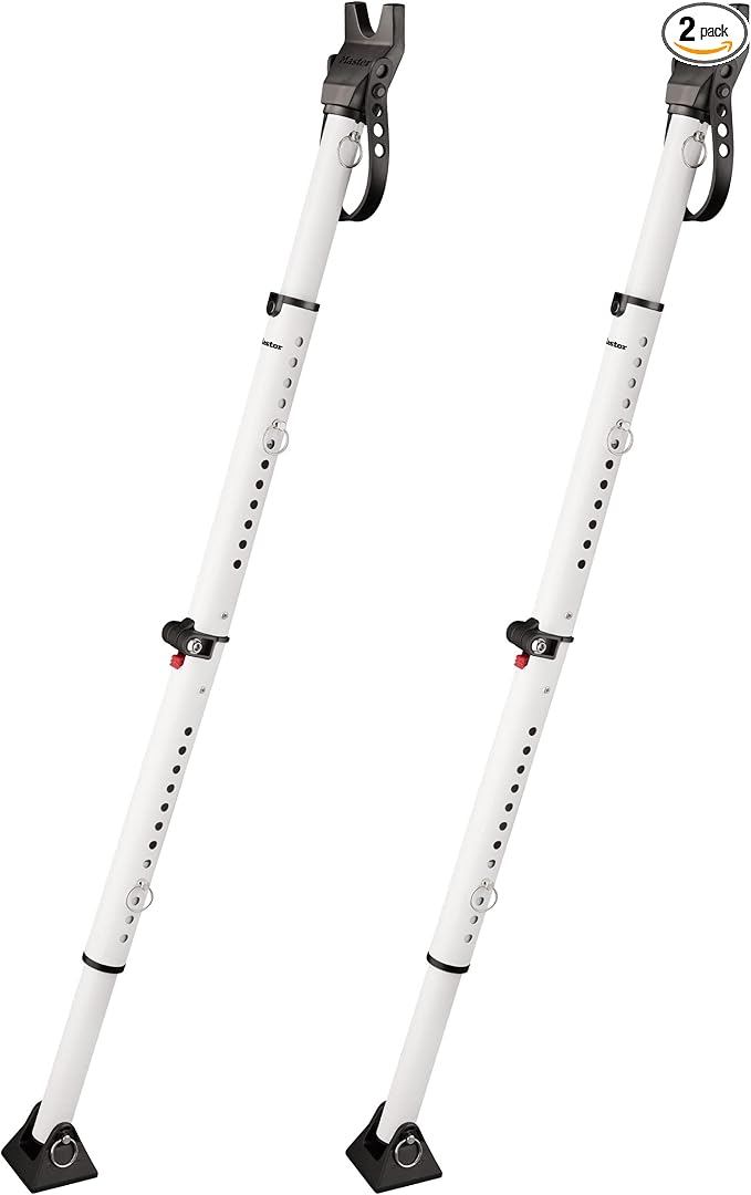 Master Lock White Compact Door Stopper Folding Security Bar, Adjustable from 25-1/2 to 43-1/2 Inches Long for Hinged and Sliding Doors, Door Barricade, Pack of 2, 270EC2
