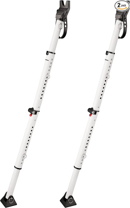 Master Lock White Compact Door Stopper Folding Security Bar, Adjustable from 25-1/2 to 43-1/2 Inches Long for Hinged and Sliding Doors, Door Barricade, Pack of 2, 270EC2