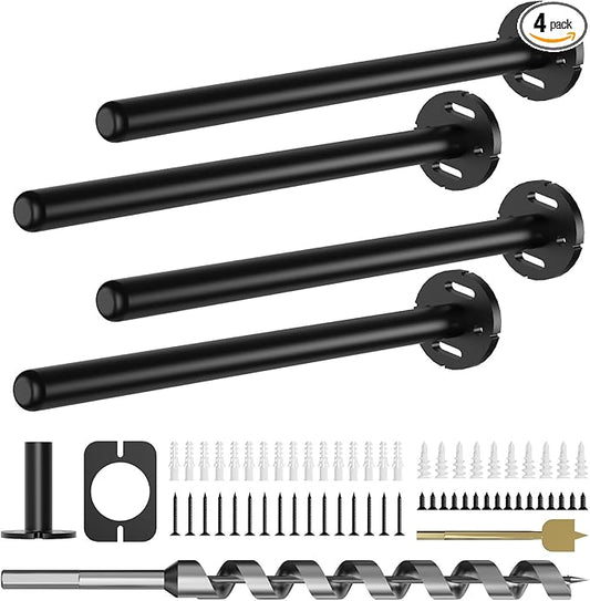 4pcs Wall Shelf Brackets Heavy Duty Floating Shelf Bracket Hidden,Invisible Black Shelving Brackets Decorative Floating Shelf Hardware Heavy Duty,Metal Shelf Support Bracket (10 inch-4pcs)