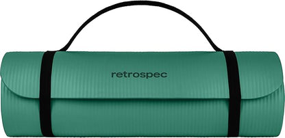 Retrospec Solana Yoga Mat 1" Thick w/Nylon Strap for Men & Women - Non Slip Exercise Mat for Home Yoga, Pilates, Stretching, Floor & Fitness Workouts