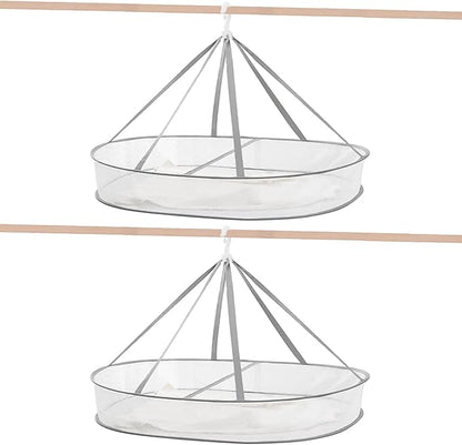 1 Tier Clothes Drying Rack Foldable, 31.5" Mesh Clothes Hanging Dryer, Space Saving Sweater Drying Rack, Laundry Rack,with Internal Fixation, for Clothes, Towels, Underwear, Indoor, Outdoor (2 Pcs)