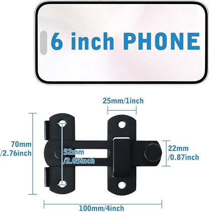 Alise 4 inch Flip Latch Gate Latches, Safety Door Lock for Barn Wood Fence Sliding French Doors,Heavy Duty SUS304 Stainless Steel Gate Hardware Matte Black MS9500-B