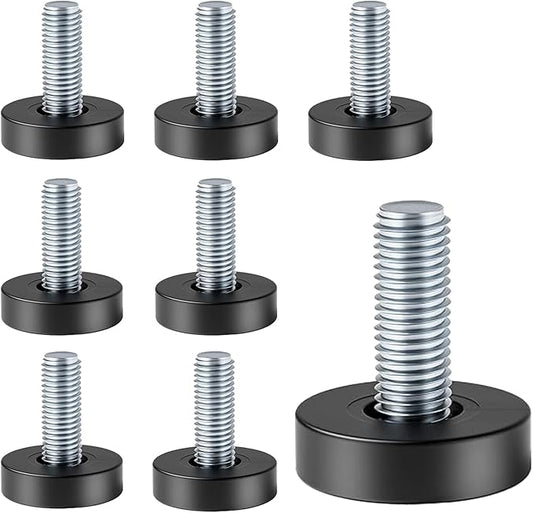 1/4" Thread Leveling Feet, 8 PCS Furniture Levelers, Adjustable Furniture Feet Threaded Screw in, Table Levelers for Adjusting Individual Dresser Legs