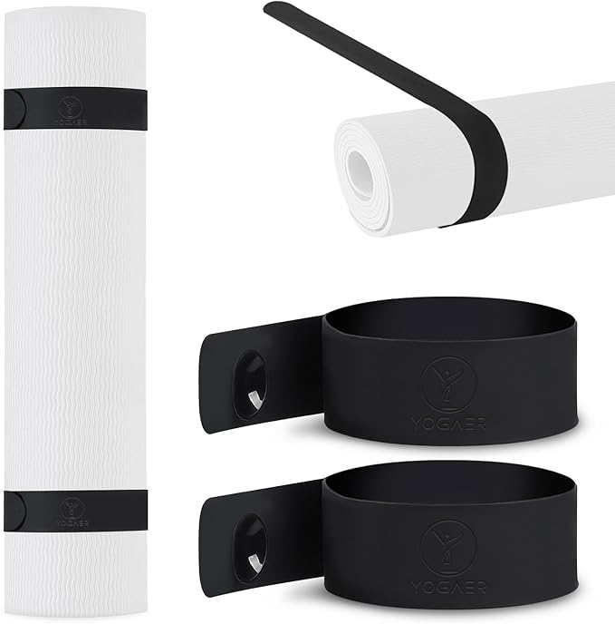 25" Yoga Mat Strap | Slap Band Holder for Carrying and Storage Mats | Rolled Scrunchie Yoga Essential Accessory