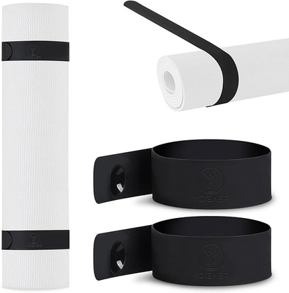 25" Yoga Mat Strap | Slap Band Holder for Carrying and Storage Mats | Rolled Scrunchie Yoga Essential Accessory